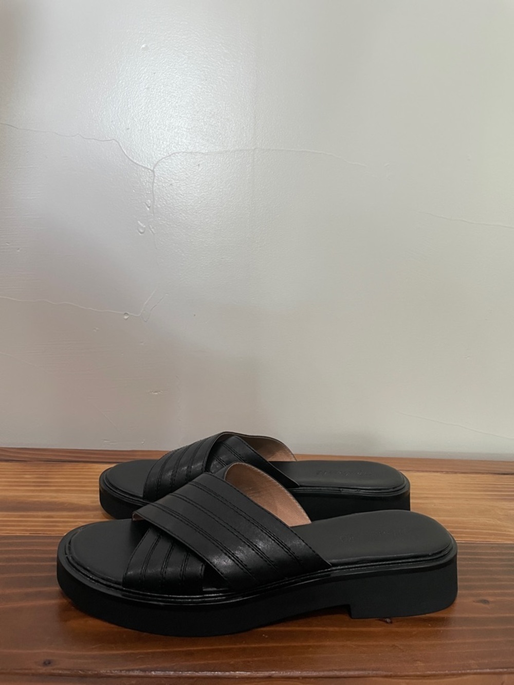 Madewell The Alina Platform Sandal In True Black Size 9 New! - Picture 9 of 12